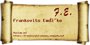 Frankovits Emőke névjegykártya